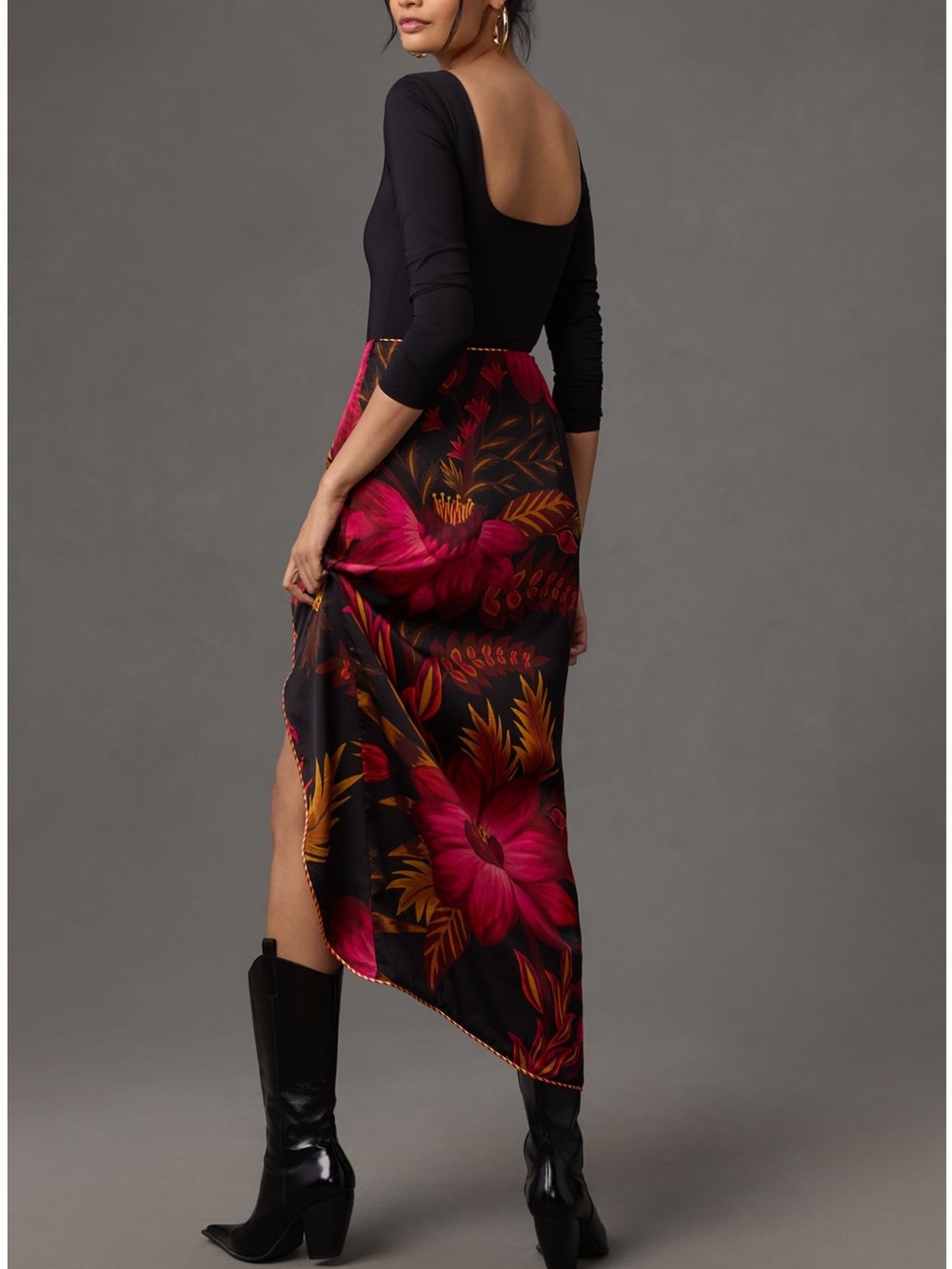 Farm Rio Wrap Front-Slit Midi Skirt - Picture 3 of 5